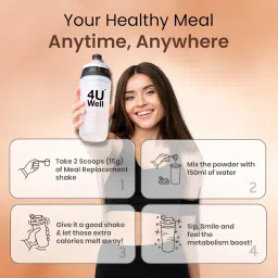 4UWELL Meal Replacement Shake for Weight Management & Control | Chocolate Flavour with 18 Essential Vitamins & Minerals | For men & Women (30 Servings, 500g) image 5