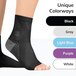 BraceAbility Neuropathy Socks for Women and Men - Toeless Compression Foot Neuropathy Socks, Peripheral Neuropathy Socks, Diabetic Neuropathy Socks, Arthritis Socks (L - Black) image 5