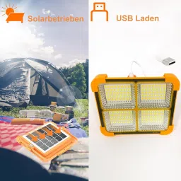 VISHARNI Portable Solar LED Work Light with USB Charging – Waterproof, Rechargeable, Perfect for Camping, Hiking & Outdoor Use image 4
