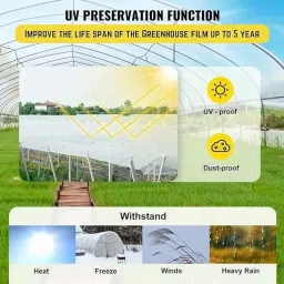 MAHIRA Greenhouse Poly House Sheet 4.5 Mtr x 5 Meter, Plastic Transparent Sheet for Green House 200 GSM Greenhouse Multilayer Poly Plastic UV Treated Dust-Proof Waterproof Heavy Duty image 3
