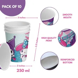 Wanna Party 51PCS-Kuromi Birthday Decoration Items, My Melody Party Decorations Set Include Banner, Balloons, Plates, Cups and Tissues for Girls Kuromi Theme Party image 2