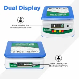 SKADIOO Weighing Machine for Food | Capacity 30Kg | Weight Machine for Kitchen, Weighing Scale, Kitchen Scale for Shop, Commercial & Home Weight Measurement with Dual LED Front & Back Display image 3
