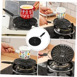 BBQ Round Plate Cooker Plate Stovetop Simmer Ring Disc for Electric and for Gas Stove Glass Cooktop Converter Flame Guard Induction Hob Pans Cooker Diffuser Plate Adapter Plate Coffee Milk image 4