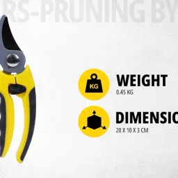 STANLEY 14-302-23 8" Shears-pruning Bypass Ideal for Cutting Branches of Trees, Shrubs & Bushes, YELLOW & BLACK image 1