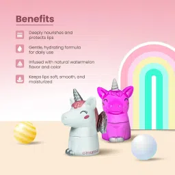 O'mumsie Unicorn Lip Balm | Gentle Lip Care with Shea Butter & Coconut Oil | Perfect for Kids & Adults | Available in Celestial Wings & Twilight Pink | 5 Grams (White) image 1