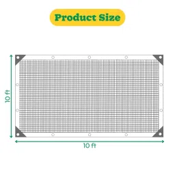 VENZISA Multipurpose Green Shade Net for Garden & Balcony – 75% Sunblock, UV Stabilized Agro Net for Outdoor Use (10 ft x 10 ft) image 3