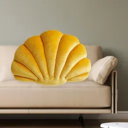 The Style SutraPlush Seashell Shape Pillow Ocean Themed Filled with PP Cotton Chair Cushion Yellow|Home & Garden | Home Decor| Pillows image 5
