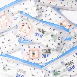 sevenhills toiletries 50 Sets Hotel Accessories,Guest House Kit,Guest Room Amenities,Marriage Guest Toiletry Kit Hospital Kit Frosted Zipper Pouch 9 X 4.5 INCH (50 Sets) image 5