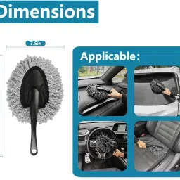 TAKAVU Car Duster with Handle Microfiber Exterior Scratch Free Cleaning Tool Dust Brush for Cleaning (Small Car Duster) image 1