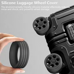 enchantment ARAA PAVA Luggage Wheel Silicone Protector Cover 16PCS Trolley Silicone Shock Absorption for Trolley Bag Suitcase Silicone Spinner Wheel Bag/Chair (16) black image 2