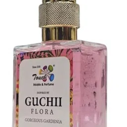 Touch Mobile & Perfume Guchii Flora Gorgeous Gardenia Eau De Perfume, Pink Glass Bottle with Gold Cap, 50 ml image 1