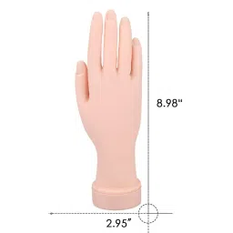 2Pcs Practice Hand for Acrylic Nails, Nail Art Training Hand,Fake Hand for Nails Practice, Flexible Bendable Manicure Hand Practice Tool image 1