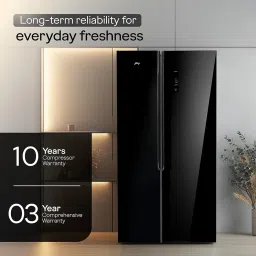 Godrej 600 L, 3 Star, 1+2 Years Additional Warranty, Smart Convertible Zones, Toughened Glass Door Frost Free Inverter Side By Side Refrigerator(2025 Model, RS EONVELVET 646C RIT OP BK, Opera Black) image 2