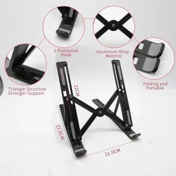 KRABERS ABS Plastic Laptop Stand Foldable Portable Tabletop Laptop/Desktop Riser Stand Holder Compatible for MacBook, HP, Dell, Lenovo & All Other Notebook (White).. image 1