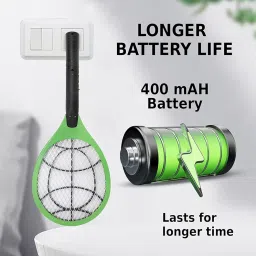 Ephemeral Heavy Duty Mosquito Racket Bat | Rechargeable Electric Fly Swatter | Mosquito Killer Racquet With 2 Pin Plug (Assorted) image 3