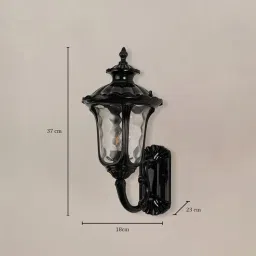 Whispering Homes Black Villa Outdoor Wall Lamp - Small image 5
