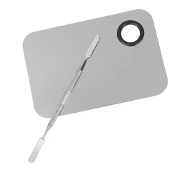 HOME BUY 54001189MG Stainless Steel Makeup Mixing Blending Palette With Spatula image 1