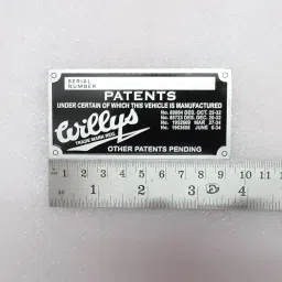 SR EnterpriseS SR EnterpriseS Willys J#EEP Silver Data Plate PATENTS | Silver Data Plate Willys Spare Parts Compatible for Willys J#EEP image 3