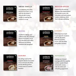 Cocosutra Hot Chocolate Gift Hamper | 2 * 6 Single Serve Sachets | 6 Premium Drinking Chocolate Flavors | Gluten Free & Vegan | Enjoy Hot or Cold | 240g image 2
