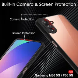 TheGiftKart Hybrid Shockproof Back Cover Case for Samsung Galaxy M36 5G / F36 5G | Hard Back Cover Case for Samsung Galaxy M36 5G / F36 5G (PC & TPU, Transparent Clear Back, Black Sides) image 3