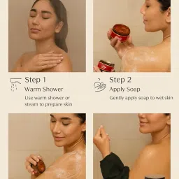 MS MAGIC SECRET Moroccan Black Soap with Aker Fassi | Aker Fassi Sabounia – 100% Natural Moroccan Red Poppy & Pomegranate Soap | Brightening, Anti-Aging, Hydrating Face & Body Care (100grams) image 1