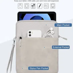 ProElite Polyester Tablet Sleeve Case Cover 12" to 13" for Apple iPad Air 13/Pro 13/Pro 12.9 Samsung Galaxy Tab S7/S8/S9 Plus/S7/S9 FE Plus 12.4", Lenovo Tab P12, Microsoft Surface Pro, Black image 3