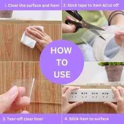 D-fix® 2PCS Nano Tape with 2 Glitter Flakes Stars 6 Straw for Balloon Double Sided Ivy Grip Tape for Walls Washable Reusable Strong Sticky Strips Multicolor Moon & Heart Art and Craft DIY kit image 4