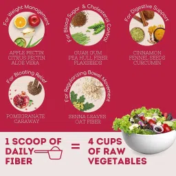 Wellbeing Nutrition Daily Fiber Supplement for Constipation & Weight Loss (GLP-1) | 7g Natural & Organic Prebiotic Fiber, Isabgol Free | For Bloating, Indigestion, Acidity | Vanilla Berry, 30 Servings image 4