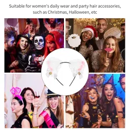 rosvola Cat Ears Headwear, Rabbit Ears Headband Comfortable Wear for Girls for Daily Wear for Halloween for Women(white) image 3