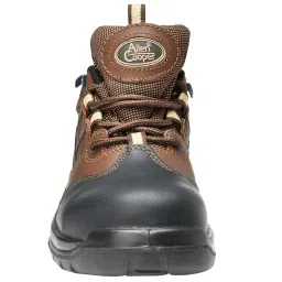 Allen Cooper AC-1431 Heat and Shock Resistant Safety Shoe, ISI Marked for IS:15298 Pt-2, PU Midsole NR OutSole, FRP Toe Cap for 200 Joules (Brown/Black, 9 INDIA/UK) image 5