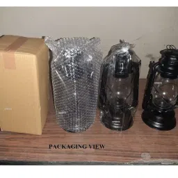 SPHINX Traditional Vintage Style Iron Matte Black Electric Lantern with Bulb for Lighting and Decorations, Table Centrepiece, Study Lamp, Dining Decor - (1 Piece) image 4