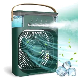 Portable Mini Cooler Rechargeable Air Conditioner Water Cooler Small AC for Office, Home Cooling, Summer Fan USB Compatible 3 Fast Speed (White) image 4