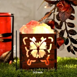 Air show Butterfly Himalayan Rock Salt Lamp for Positive Energy, Vastu, Healing, Harmony, Purification, Best Wellness((Size ''4x3.5'') image 2