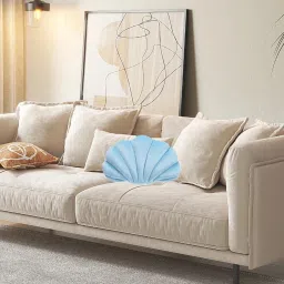 The Style Sutra Decorative Throw Pillow Holiday Comfortable Car Dorm Bedding Seashell Pillow Light Blue 46x33cm | Home Decor| Pillows image 5