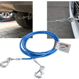 WolkomHome Heavy Duty Tow Ropes 4M 5 Tons Wire Cable High Strength Hook Steel Wire Trailer Car Emergency Towing Rope for Maruti Baleno image 2