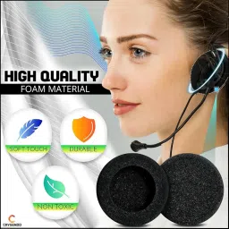 Crysendo Headphone Cushion Compatible with Logitech H110 (50mm / 5cm) | 5MM Thick Replacement Foam Sponge Ear Pads | High-Density Foam Ear Muffs for Enhanced Comfort | Pack of 6 pcs image 3