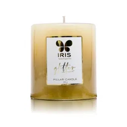 IRIS Gold Lacquered Pillar Candle image 1