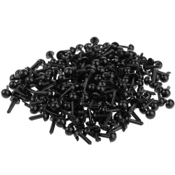 Meri Shopp 200 Pieces Black PVC Safety Eyes for Teddy Bear Doll Animal Toys 4MM image 2