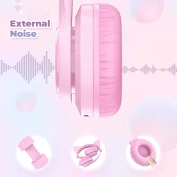 iClever Kids Headphones for Girls Gift Over Ear Headphones, Wired Cat Ear Led Light Up Children Headphones,94dB Volume Limited Foldable Earphones for Kids School, Travel, Music image 4