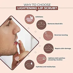 The Man Company Lip Care Combo With Lip Scrub & Lip Balm For Dry & Chapped Lips | Lightening & Brightening Dark Lips | For Soft, Supple & Damaged Lips - 14Gm, White image 4