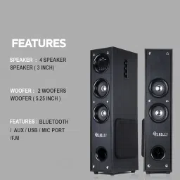 BENCLEY Fridouble Double Tower Speakers/Bluetooth Speaker/Multimedia Speaker/Home Theater with FM Pen Drive Mobile Aux Support (60 cm Height) image 5
