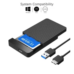 1TB Portable External Hard Drive 2.5'' USB 3.0 with HARDDRIVE CASE (Black) (k-UL) image 4
