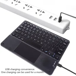 Bluetooth Keyboard with Touchpad, Ultra Slim Rechargeable Wireless Tablet Keyboard with Trackpad,Portable Universal Small Travel Keypad for iOS iPad Pro/iPad Air/iPad/iPad Mini,Android Windows(black) image 5