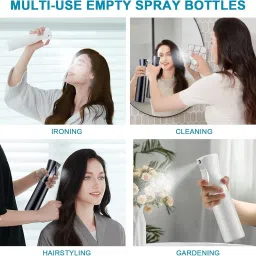 Fixily Refillable Empty Mist Water Spray Bottle Trigger Sprayer for Taming Hair in Morning, Hairstyling, Plants, Pets (Multicolor, 300ml) (1) image 4
