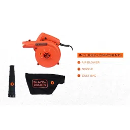 BLACK+DECKER BDB530-IN 530 W Corded Electric 2-in-1 Single Speed Air Blower & Vacuum Cleaner, 16000 RPM, 3.5 m3/min Air Volume, 3 Metre Cord Length, Ideal For DIY Activities At Home & Garden, Orange image 3