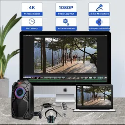 Tobo 4K Video Capture Card to USB/Type-C with Microphone & HDMI Loop-Out, Capture Card 1080p 60fps for Streaming, Compatible with Nintendo Switch/Game Console/TV Box/Phone TD-803HVC. image 5