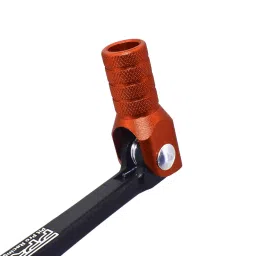 Gear Shifter Lever, Alloy Aluminium Folding Shifter Lever Fits for Motorcycle BSE CRF 110 Apollo TTR 125 Motorcycle 50cc 110cc 250cc Dirt Pit Bike (Black-Orange) image 3