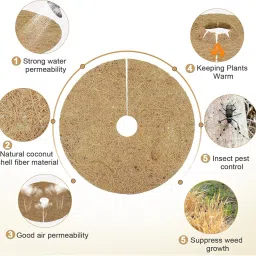 Casa De Amor Coco Coir Mulch Ring Mat 10 Inches, Pack of 10 | Natural Coconut Fiber Plant Protector for Indoor & Outdoor Plants | Weed Control & Moisture Retention | Root Protection & Soil Health image 1