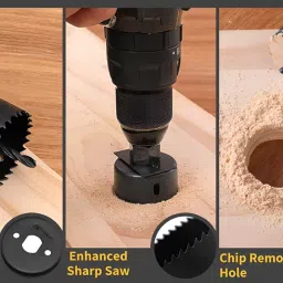 Oblivion 11 Pc Hole Saw Drill Bit Set | Wood & Metal Hole Saw Cutting Tool (19-64mm) image 2