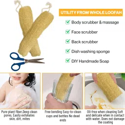 Indigenous Living Natural Loofah for Bathing Exfoliating Scrubbers | Organic Bath Sponge for Spa Shower | Face, Back and Body Scrubber | Eco-Friendly (4 Extra Large Reusable Body Scrubbers) image 5